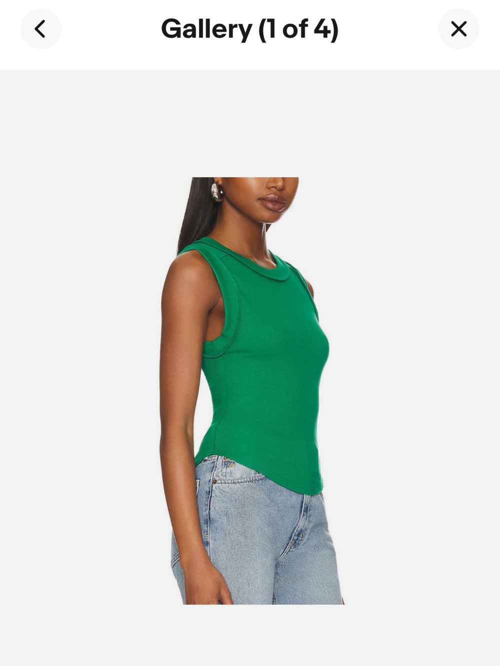 We The Free Emerald Green Ribbed Scoop Tank
